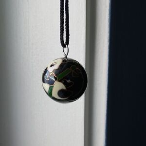 Panda Pendant Necklace / bell chime with case